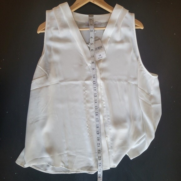 Forever 21 Plus Women Woven Shirt Ivory Size 1X - Picture 6 of 8